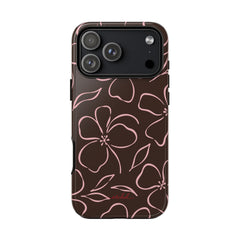 Espresso & Blush Floral Phone Case by etchd, view 59