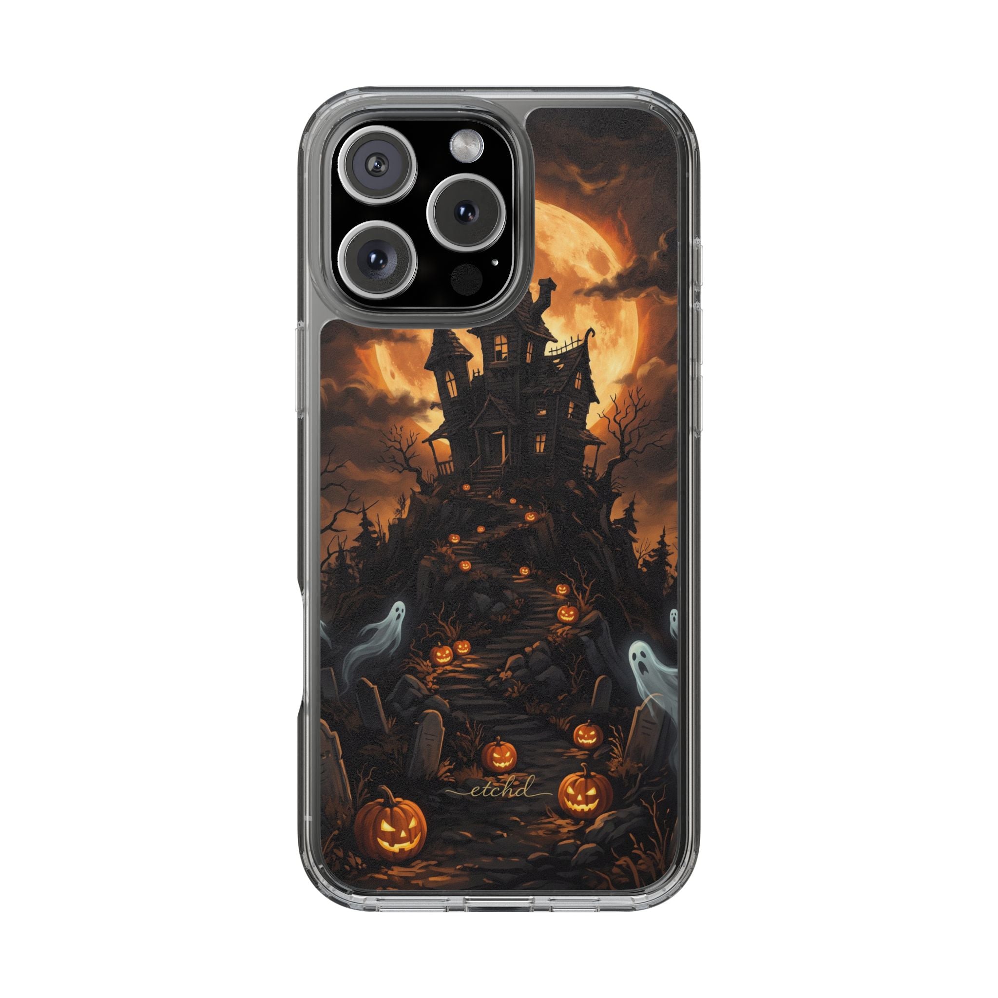 Pumpkin Hollow Clear Phone Case by etchd