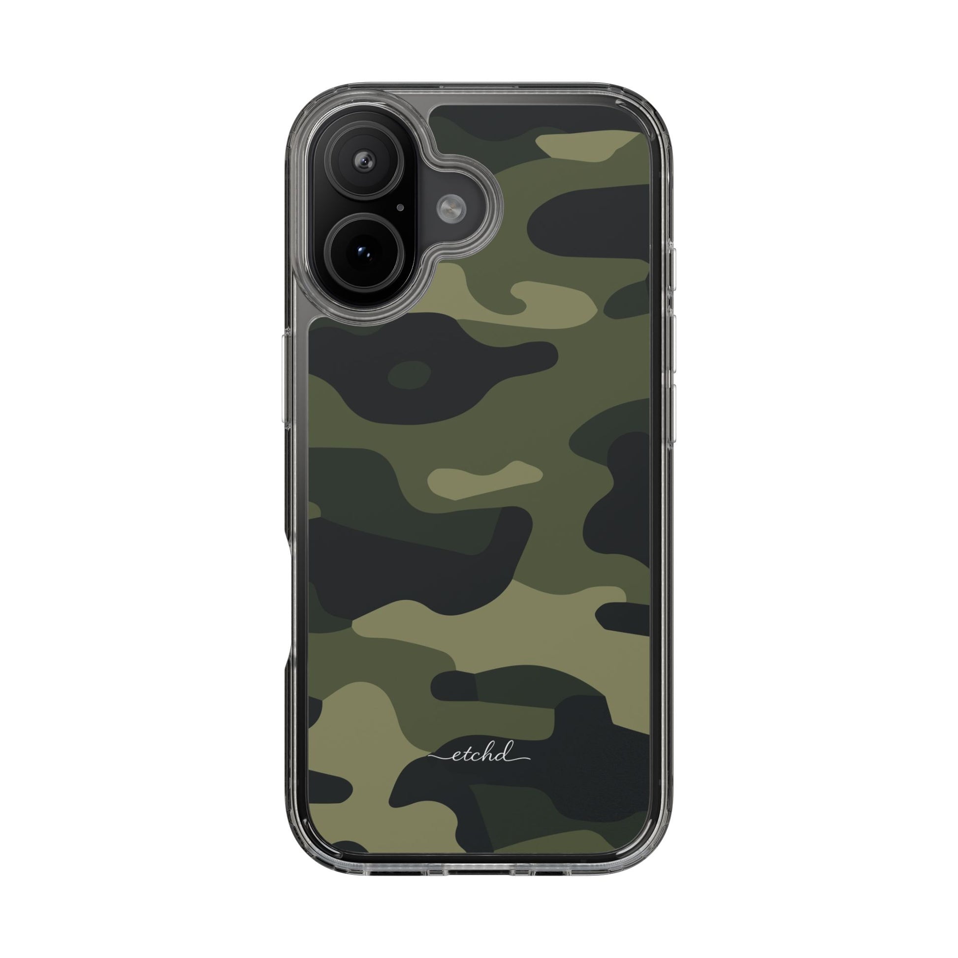 Green Camo Clear Phone Case by etchd, view 35