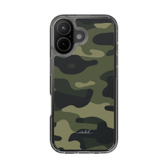 Green Camo Clear Phone Case by etchd, view 35