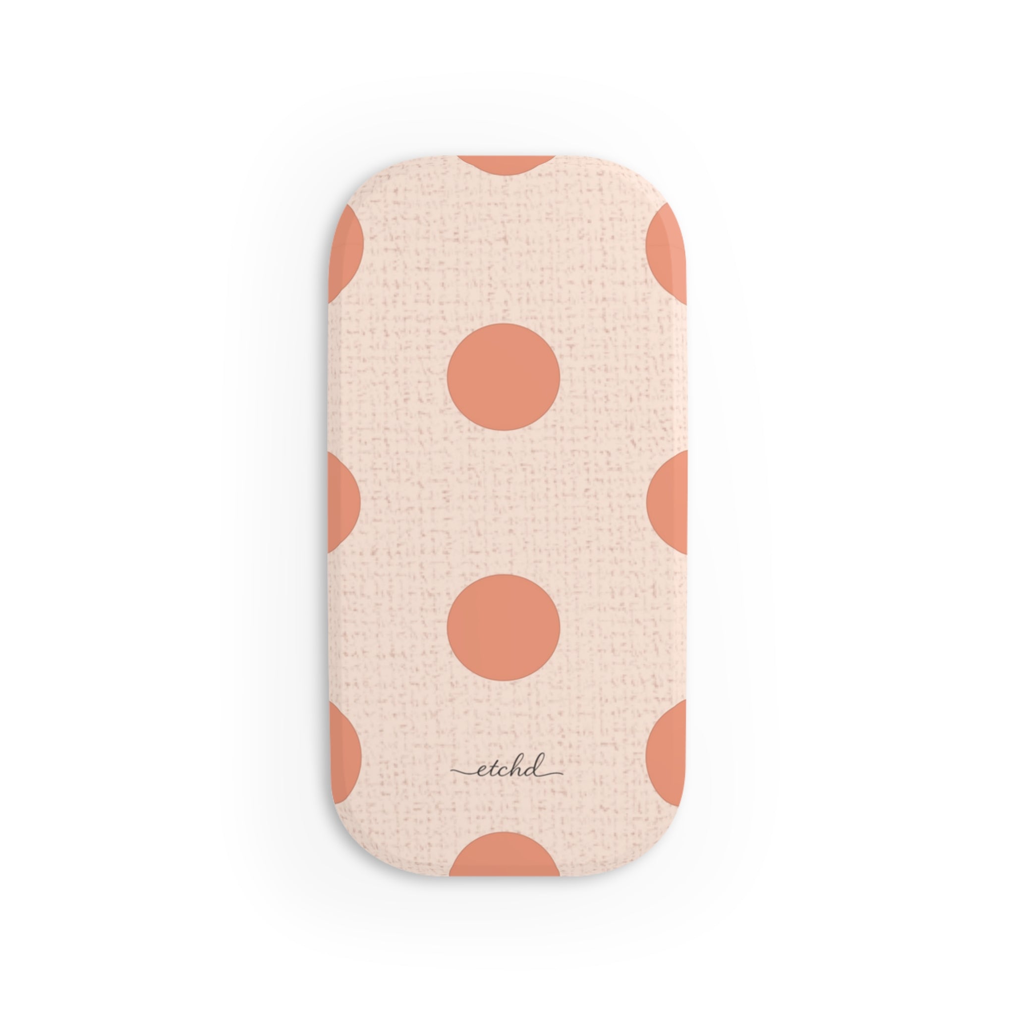 Coral Polka Dot Click-On Phone Grip by etchd, view 2