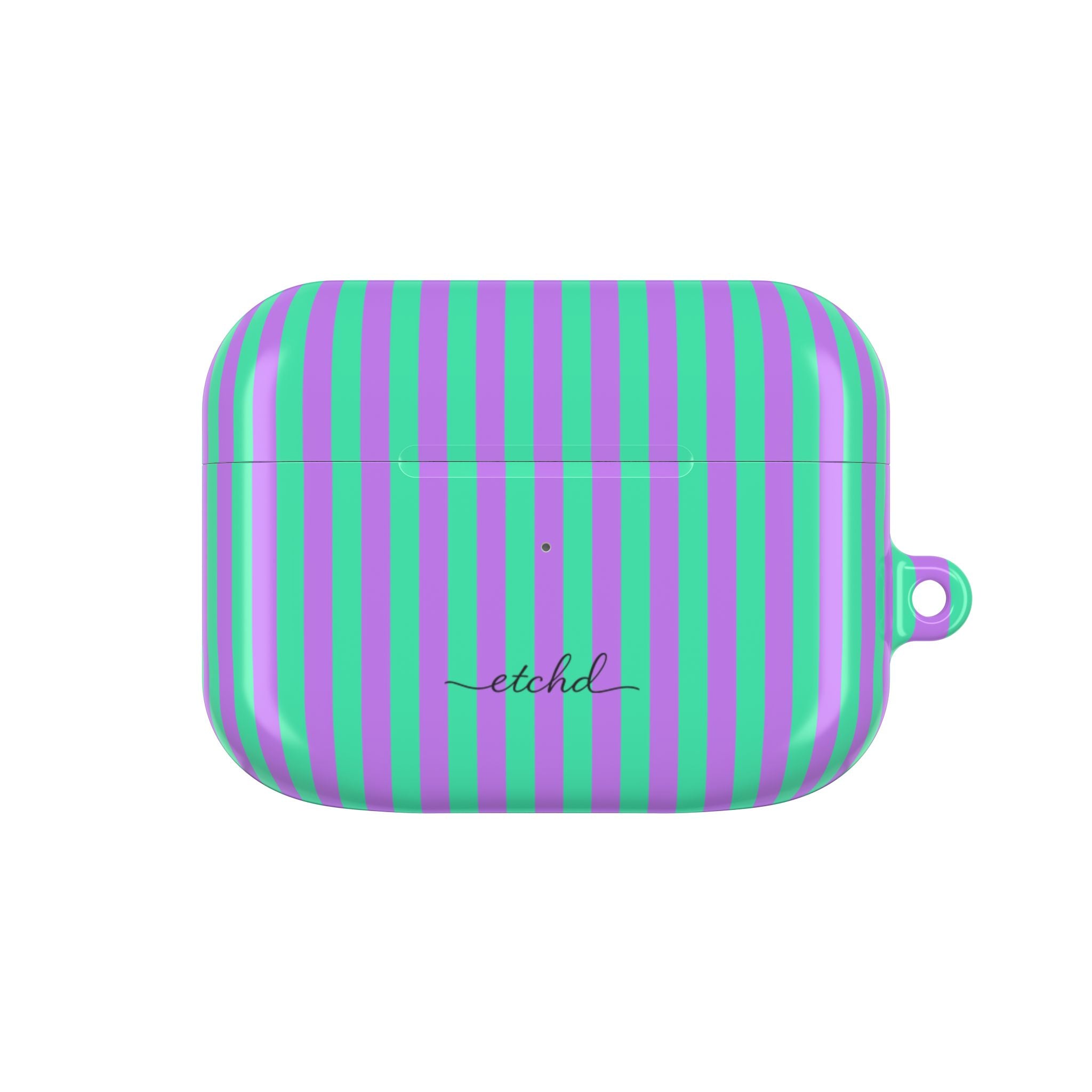 Lilac & Hypermint Striped Funda para AirPods de etchd
