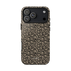 Abstract Print Taupe Phone Case by etchd, view 59