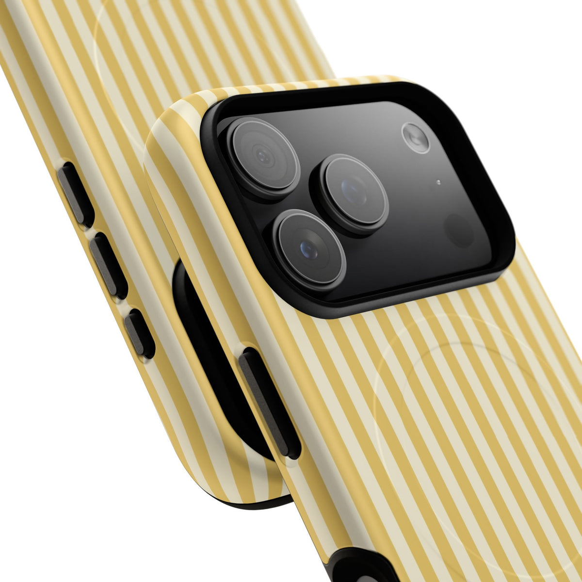 Butter & Cream Striped Magnetic Phone Case by etchd, view 100