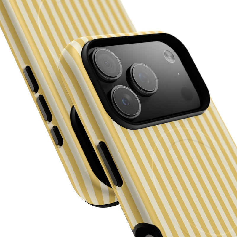 Butter & Cream Striped Magnetic Phone Case by etchd, view 100