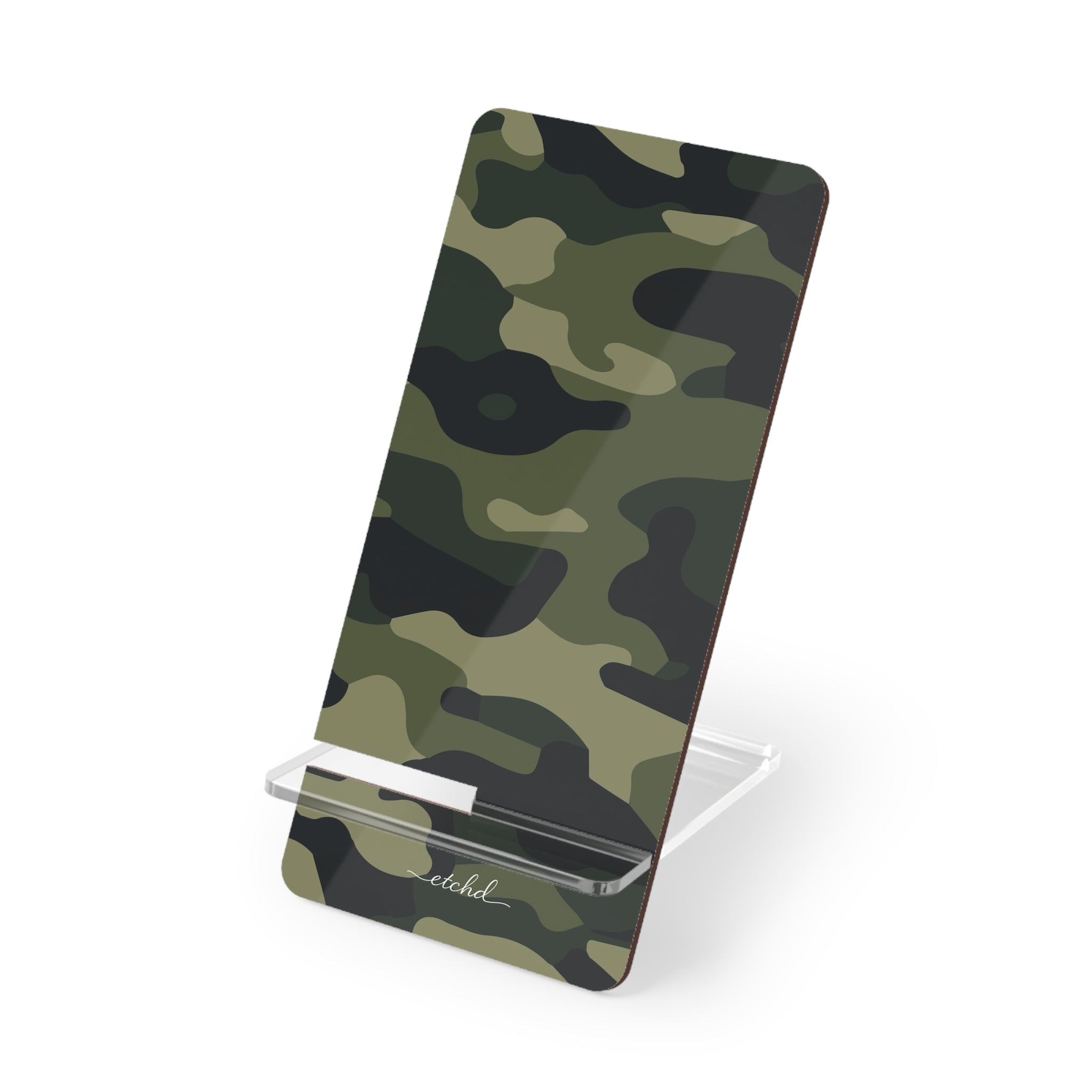 Green Camo Phone Stand by etchd