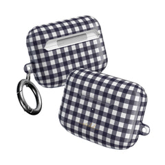 White & Navy Gingham AirPod Case by etchd, view 10