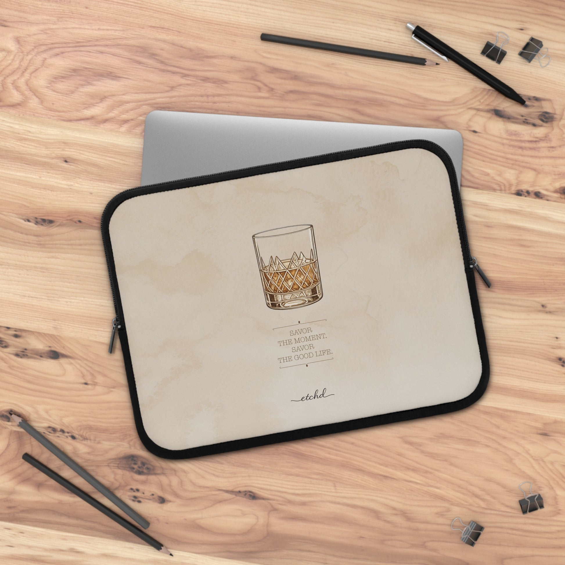 Savor the Moment Laptop Sleeve by etchd, view 5