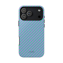 Lilac & Hypermint Striped Diagonal Magnetic Phone Case by etchd, view 31