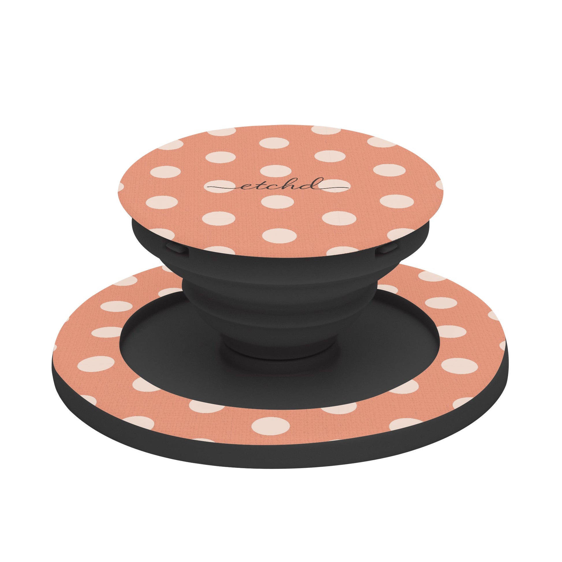 Cream & Coral Polka Dot Phone Grip And Stand by etchd, view 6