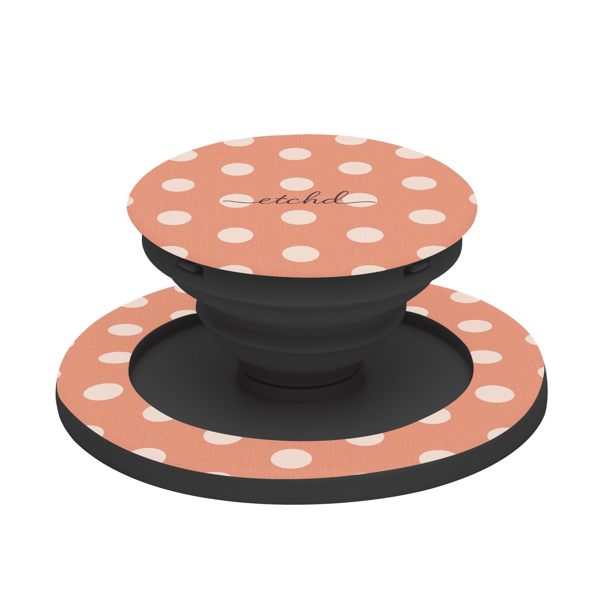 Cream & Coral Polka Dot Phone Grip And Stand by etchd, view 6