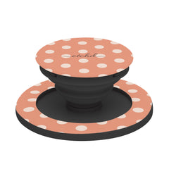 Cream & Coral Polka Dot Phone Grip And Stand by etchd, view 6