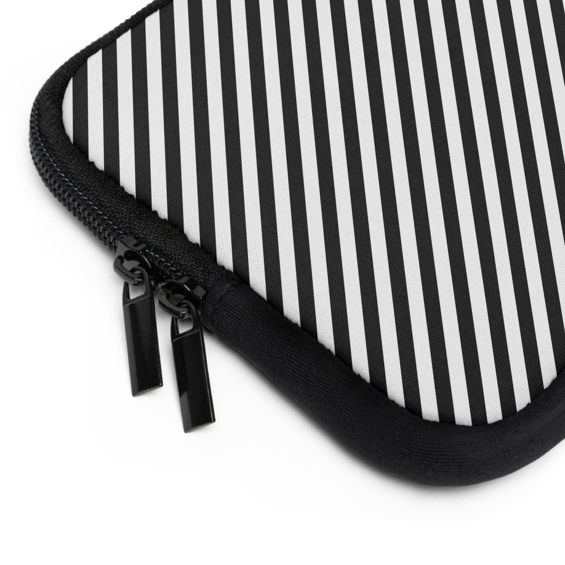 Black & White Striped Diagonal Laptop Sleeve by etchd, view 12