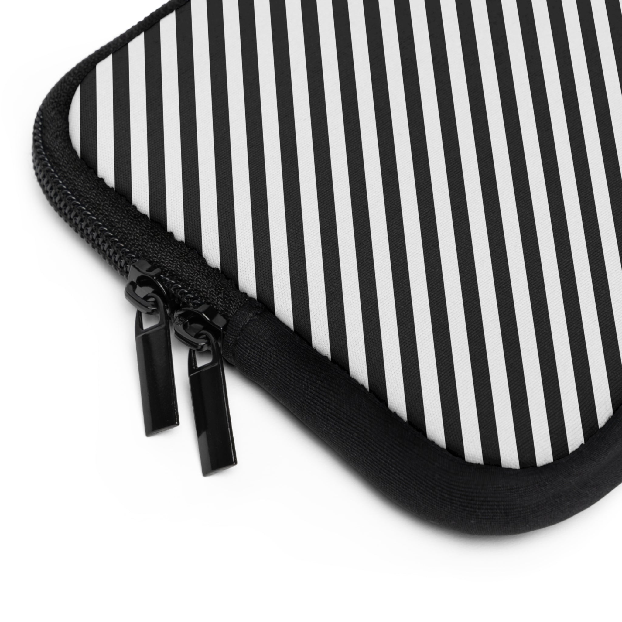 Black & White Striped Diagonal Laptop Sleeve by etchd, view 12