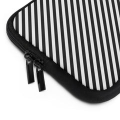 Black & White Striped Diagonal Laptop Sleeve by etchd, view 12