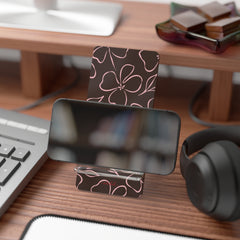 Espresso & Blush Floral Phone Stand by etchd, view 4