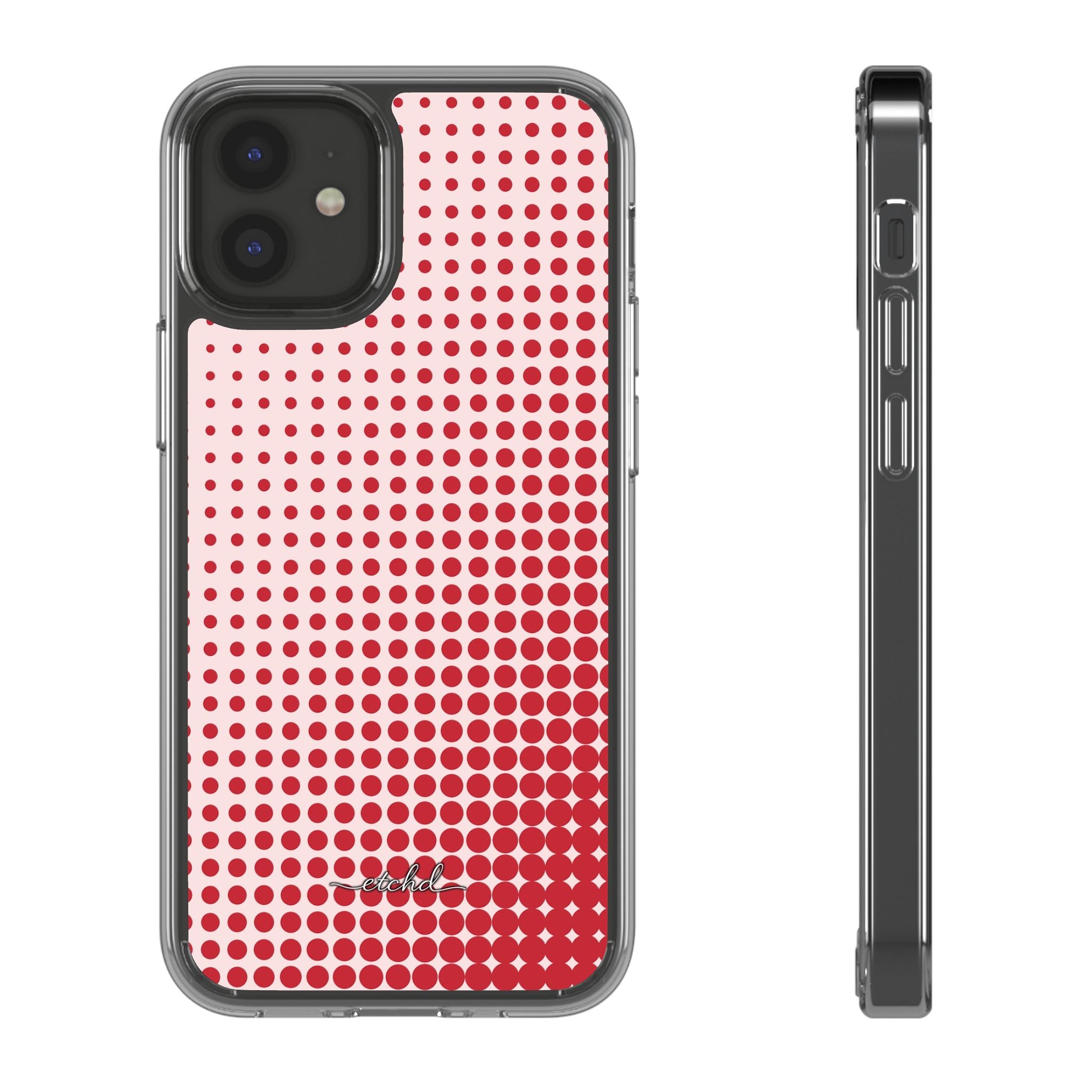 Cherry Halftone Coque Téléphone Transparente