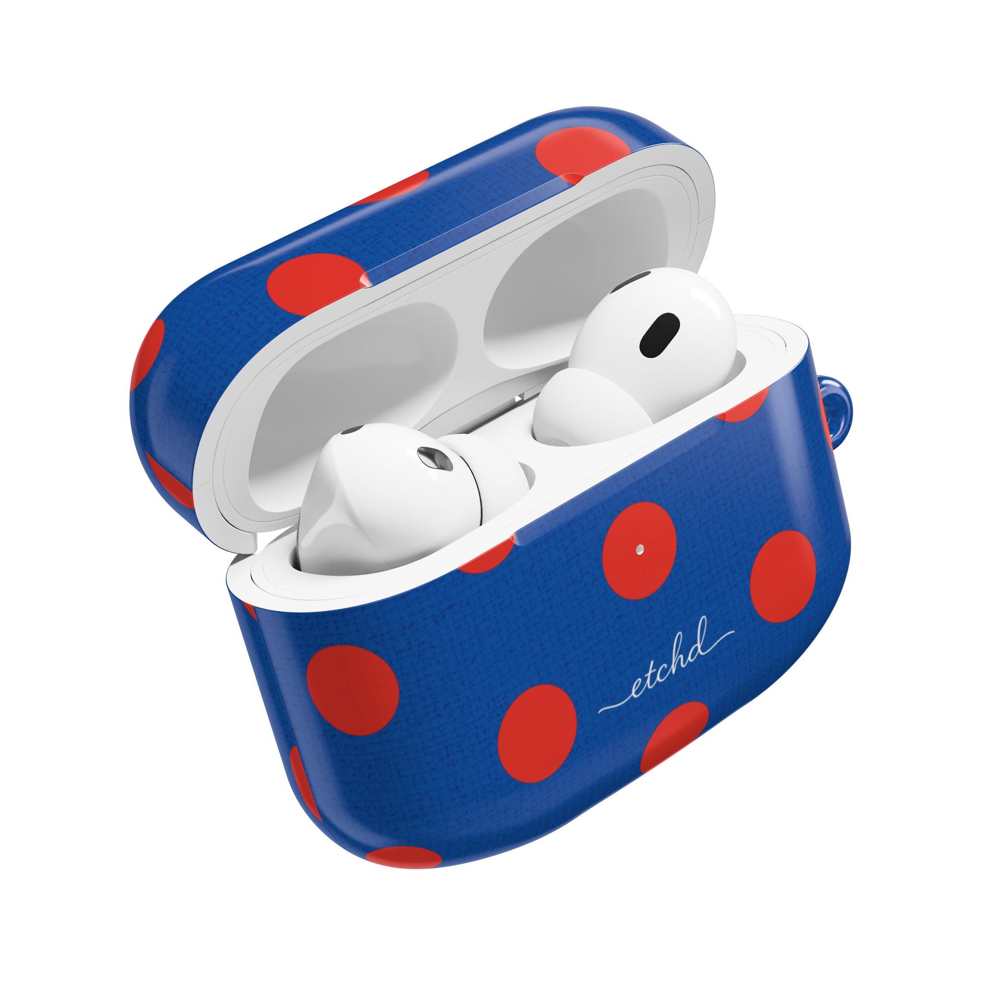 Poppy & Cobalt Polka Dot AirPod Case by etchd, view 9