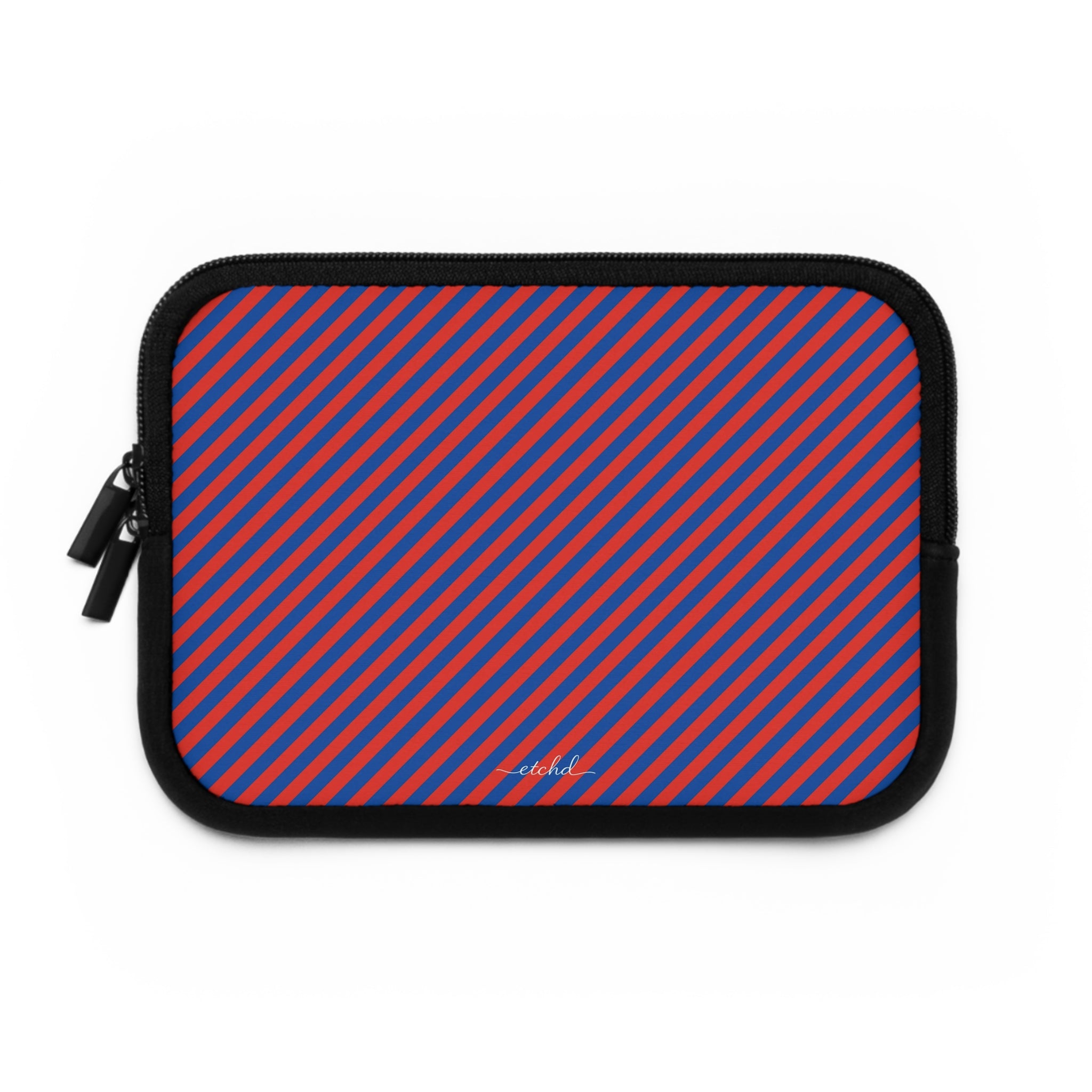 Cobalt And Poppy Diagonal Laptop Sleeve by etchd, view 2