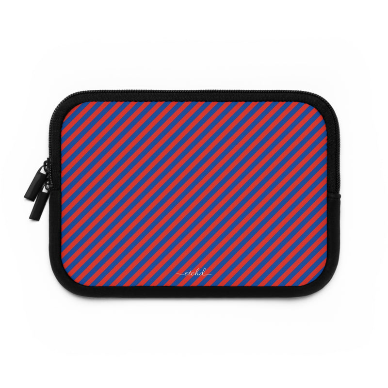 Cobalt And Poppy Diagonal Laptop Sleeve by etchd, view 2