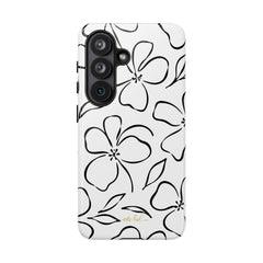 White & Black Floral Phone Case by etchd, view 61