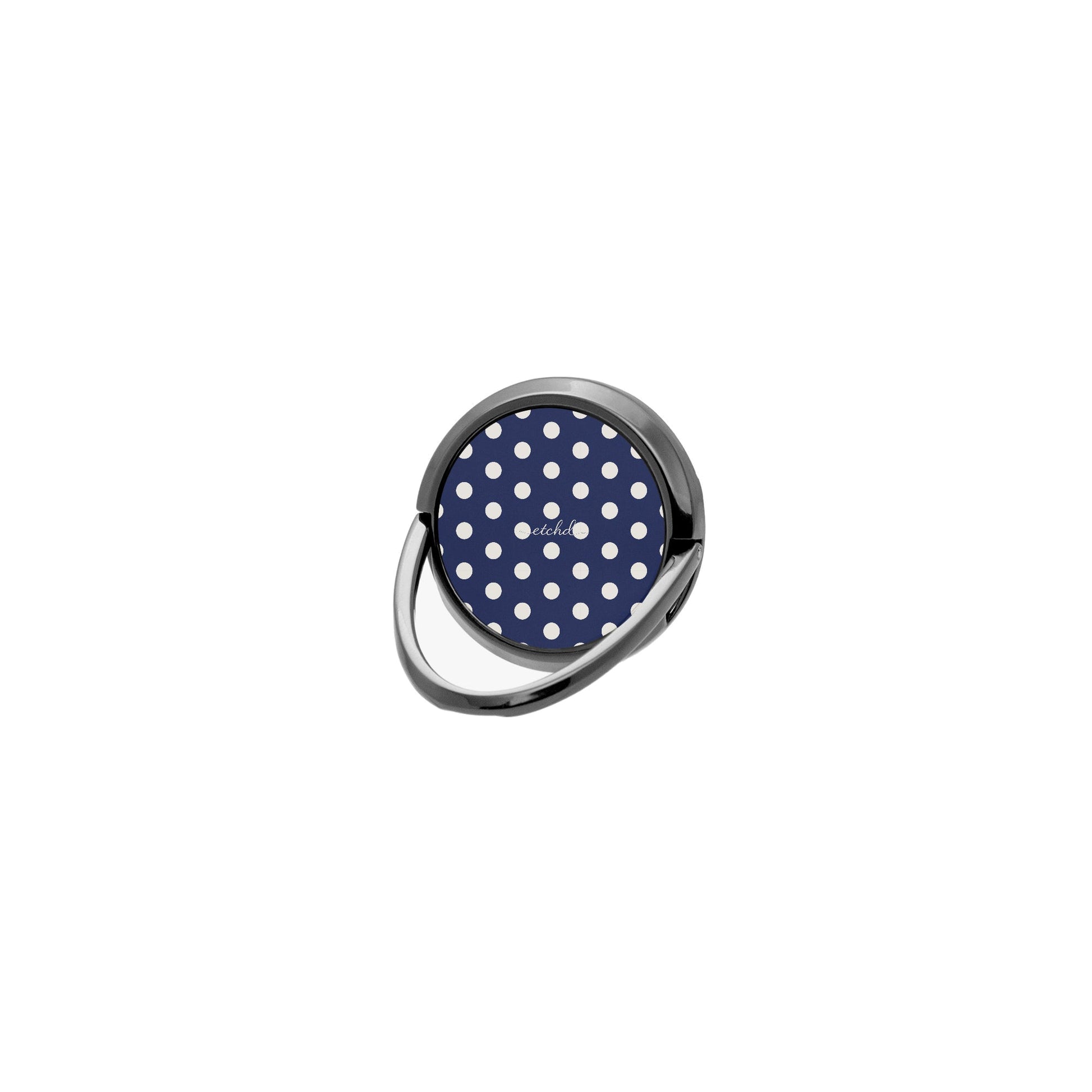 Cream & Navy Polka Dot Phone Ring Holder by etchd