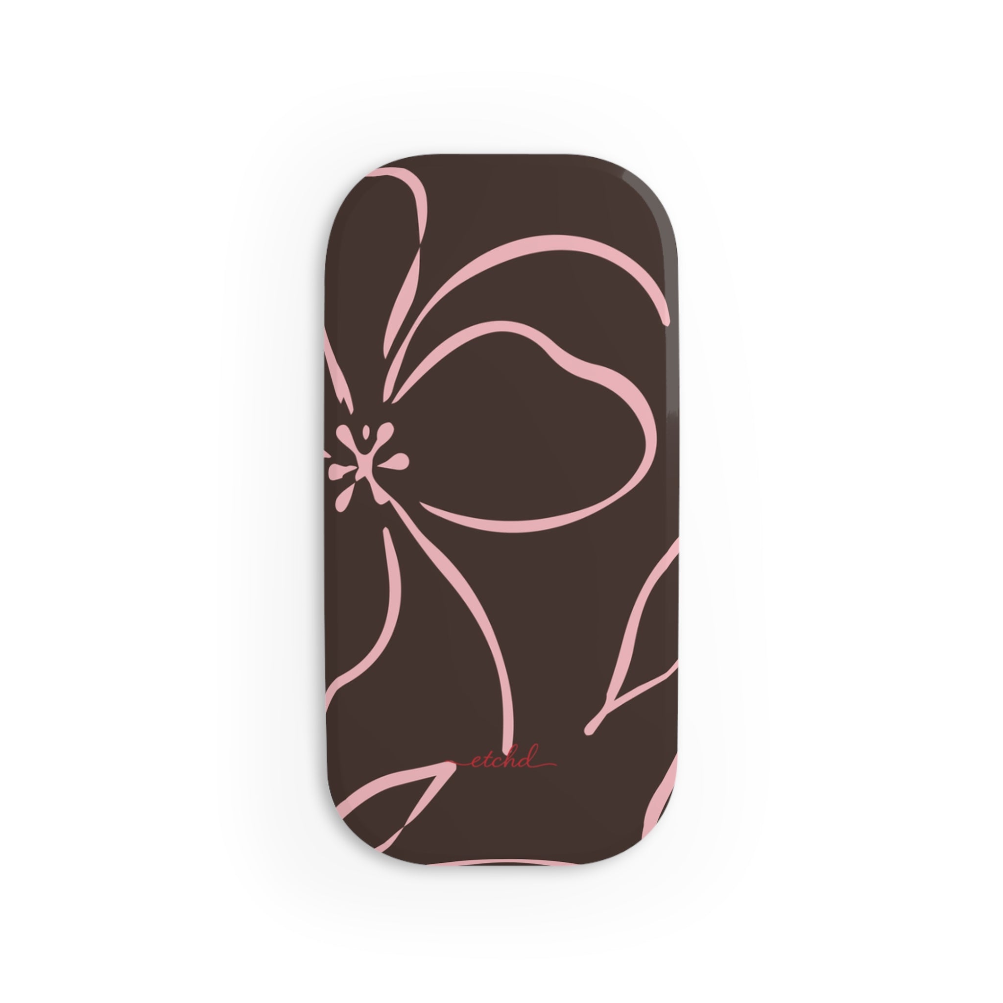 Espresso & Blush Floral Anello clip per telefono di etchd, vista 2