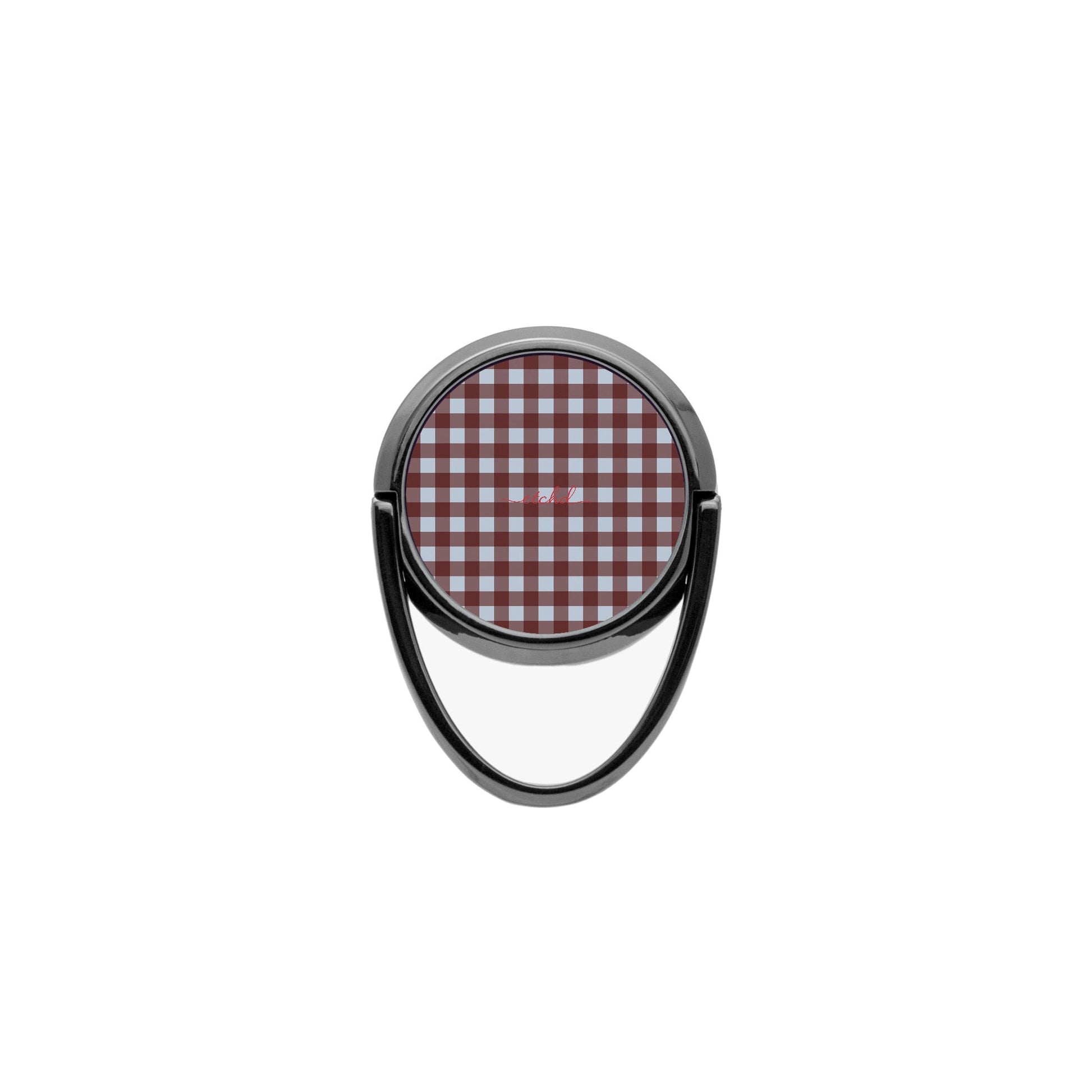 Blue & Cherry Gingham Phone Ring Holder by etchd, view 4