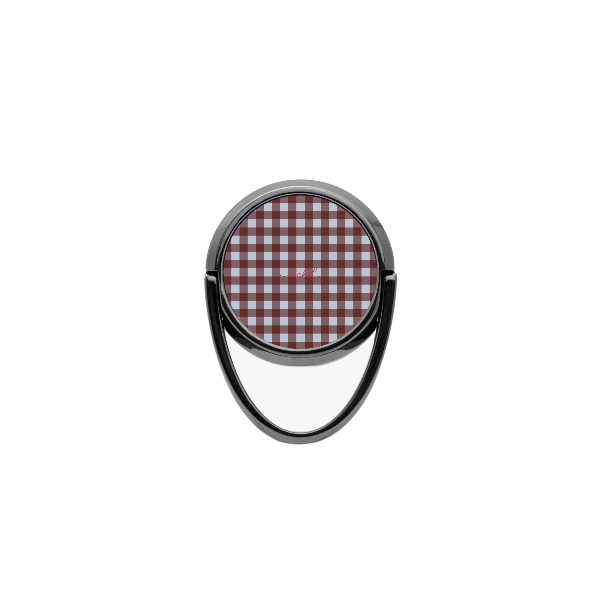 Blue & Cherry Gingham Phone Ring Holder by etchd, view 4