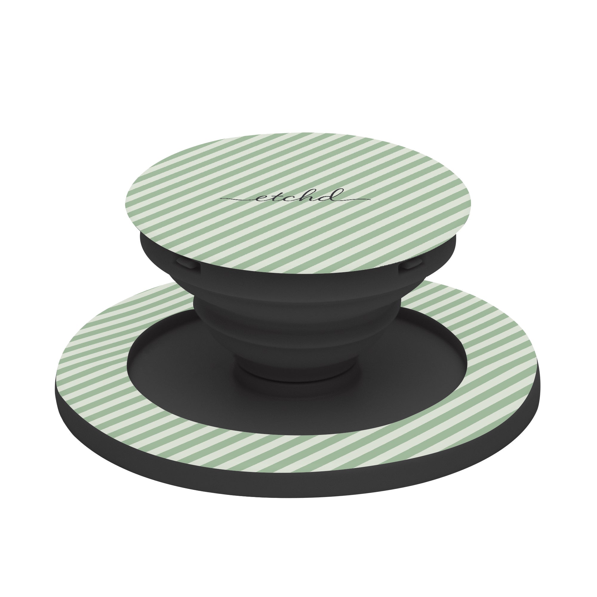 Sage & Cream Striped Diagonal Phone Grip And Stand by etchd, view 6