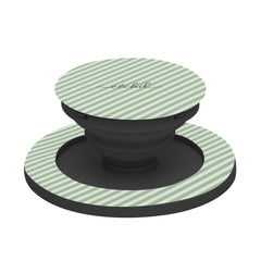 Sage & Cream Striped Diagonal Phone Grip And Stand by etchd, view 6