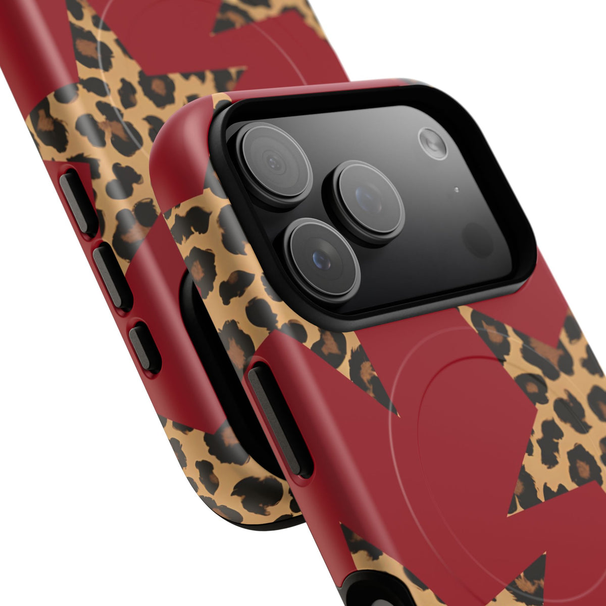 Red & Leopard Stars Magnetic Phone Case by etchd, view 100