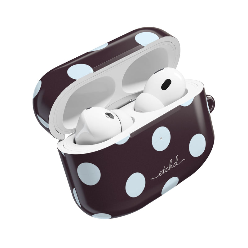 Blue & Plum Polka Dot AirPod Case by etchd, view 9