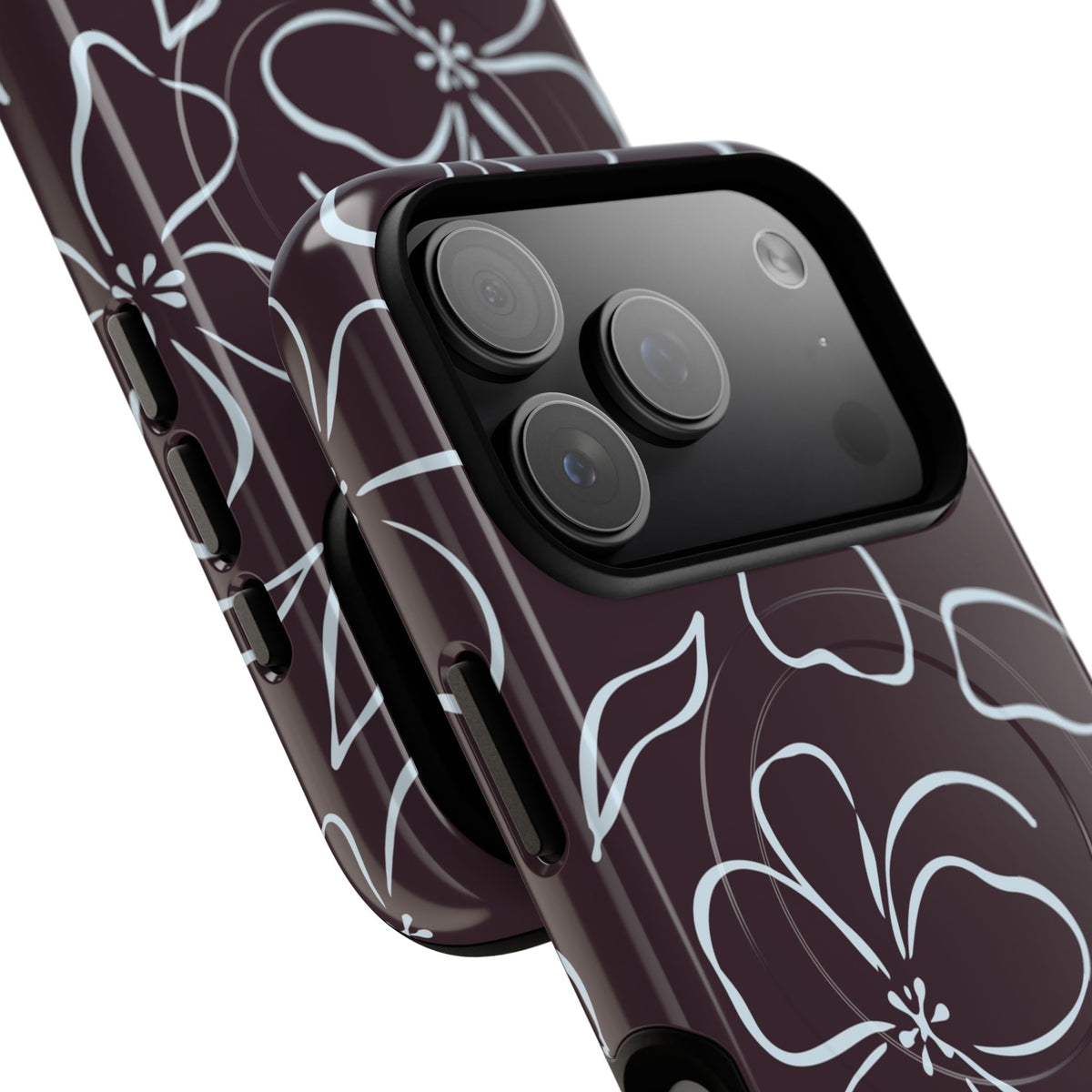 Plum & Blue Floral Magnetic Phone Case by etchd, view 99
