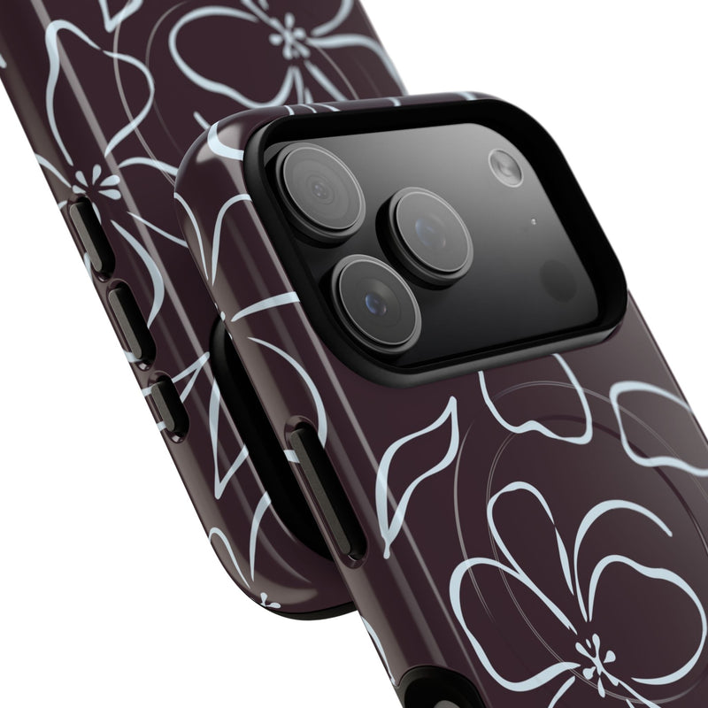 Plum & Blue Floral Magnetic Phone Case by etchd, view 99