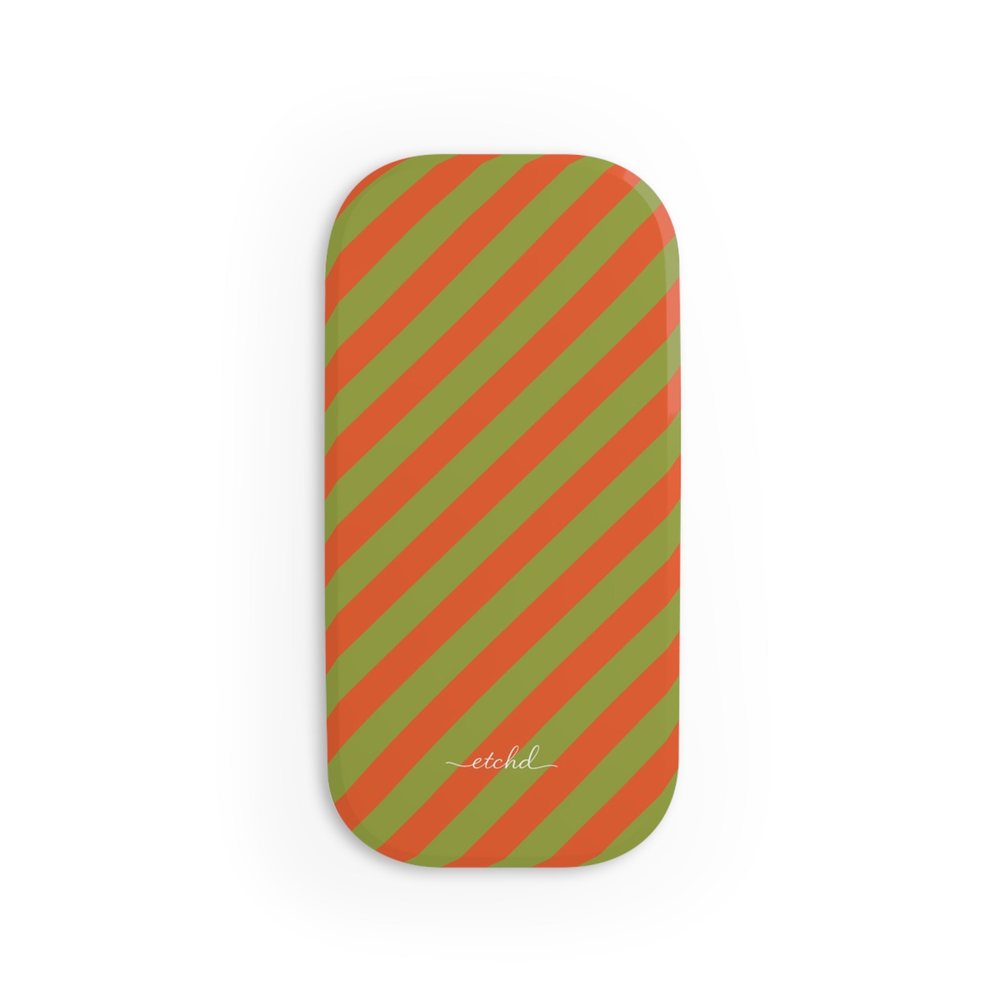 Persimmon And Wasabi Diagonal Click-On Phone Grip by etchd, view 2