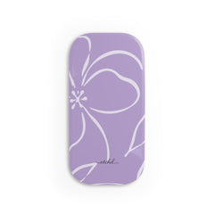 Lilac & Cream Floral Click-On Phone Grip by etchd
