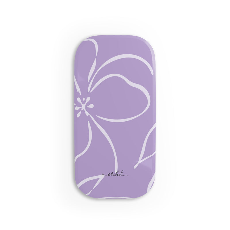 Lilac & Cream Floral Click-On Phone Grip by etchd