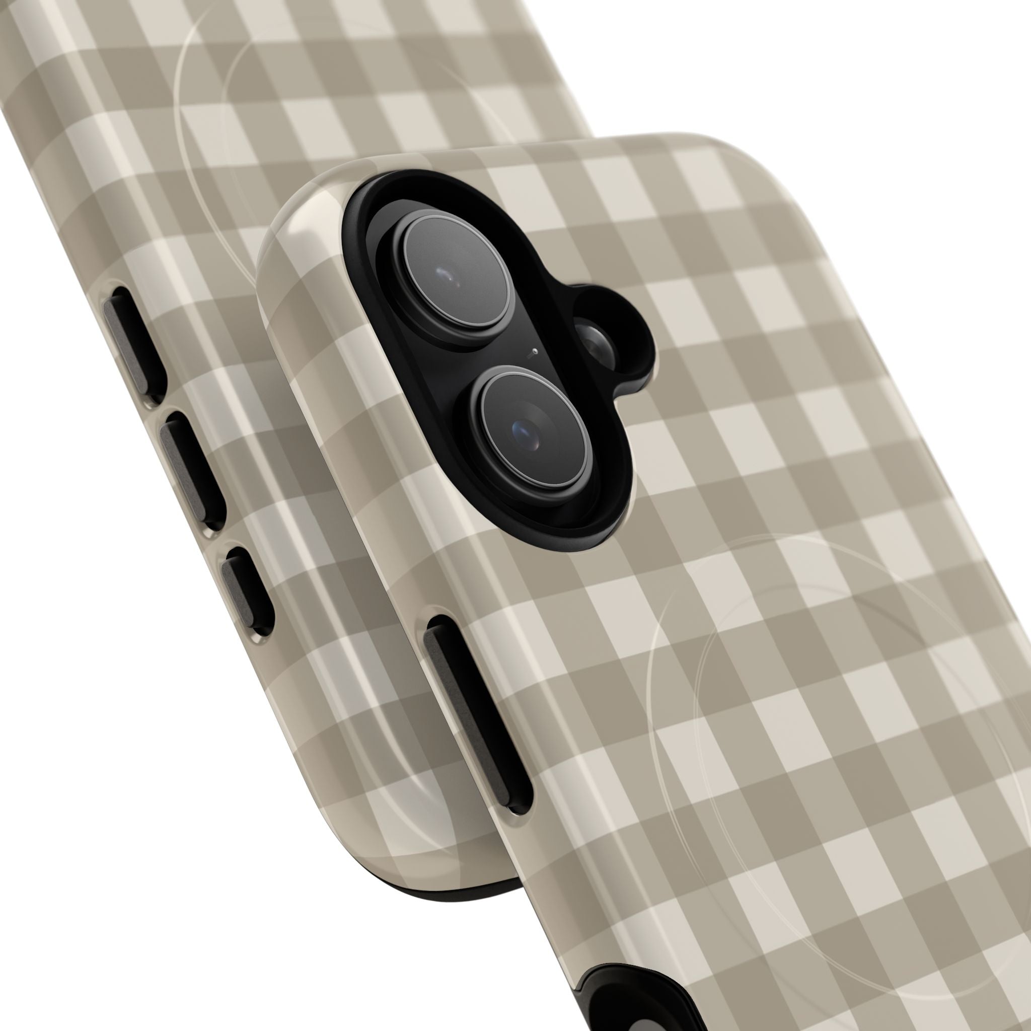 Neutral Gingham Magnetic Phone Case by etchd, view 87