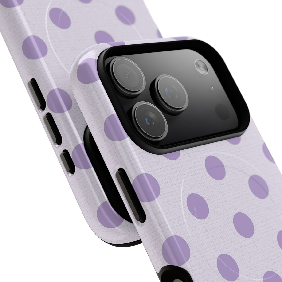 Lilac & Cream Polka Dot Magnetic Phone Case by etchd, view 99
