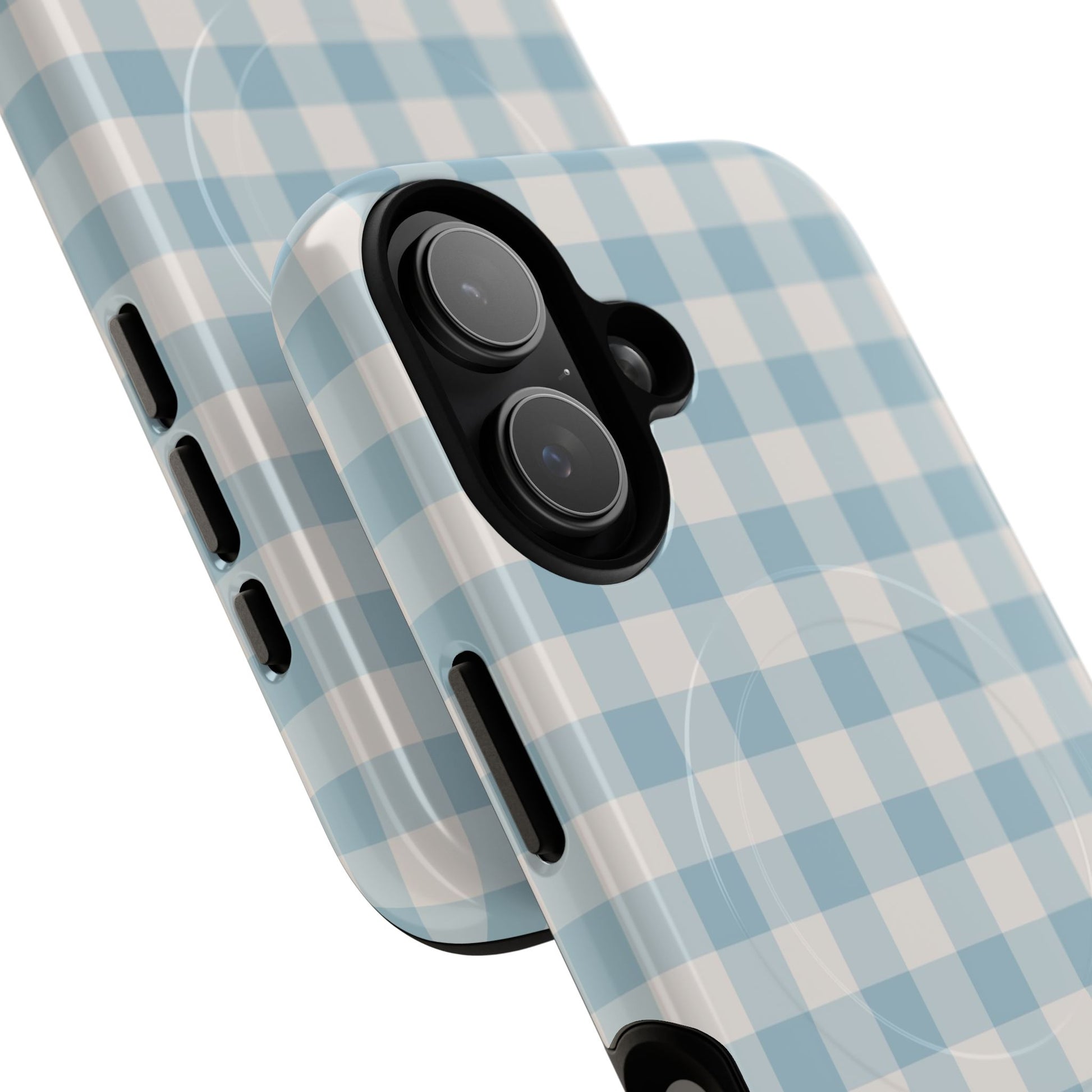 Cornflower & White Gingham Magnetic Phone Case by etchd, view 87