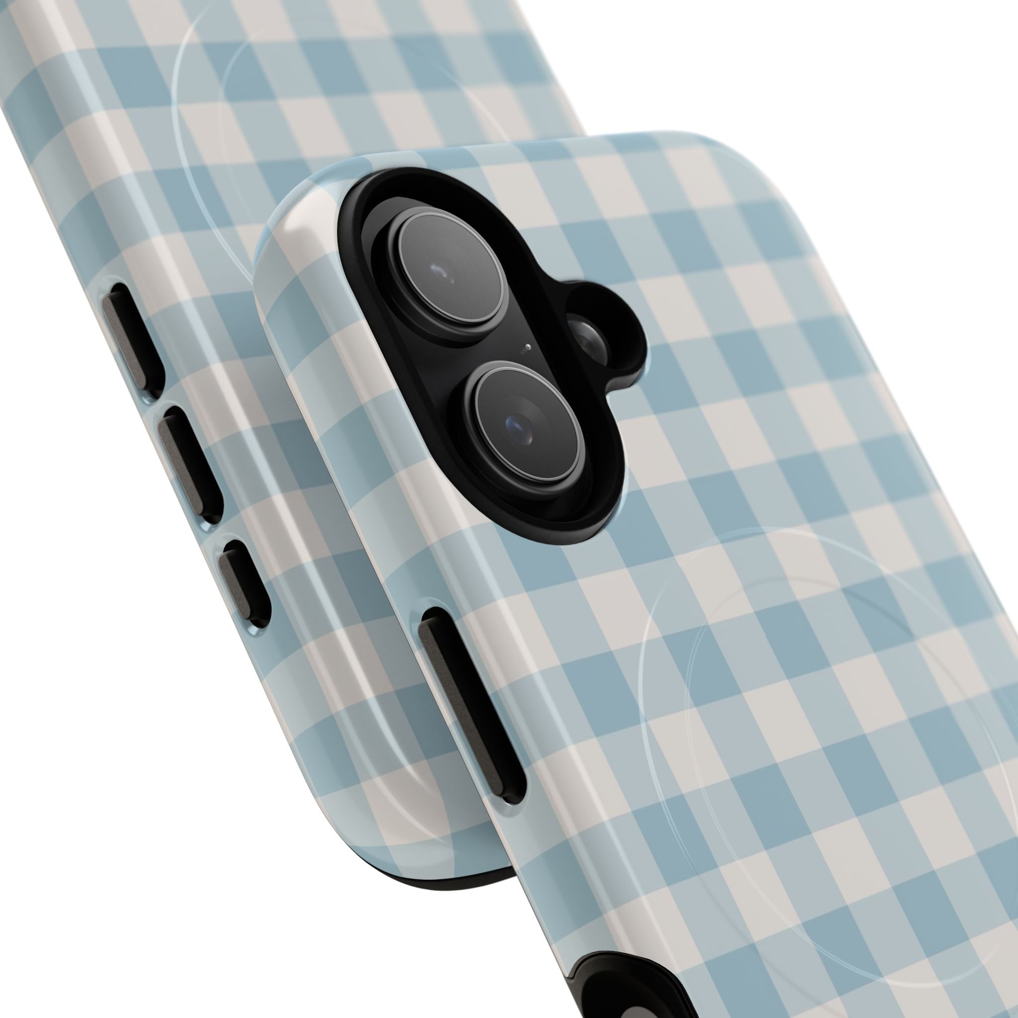 Cornflower & White Gingham Magnetic Phone Case by etchd, view 87