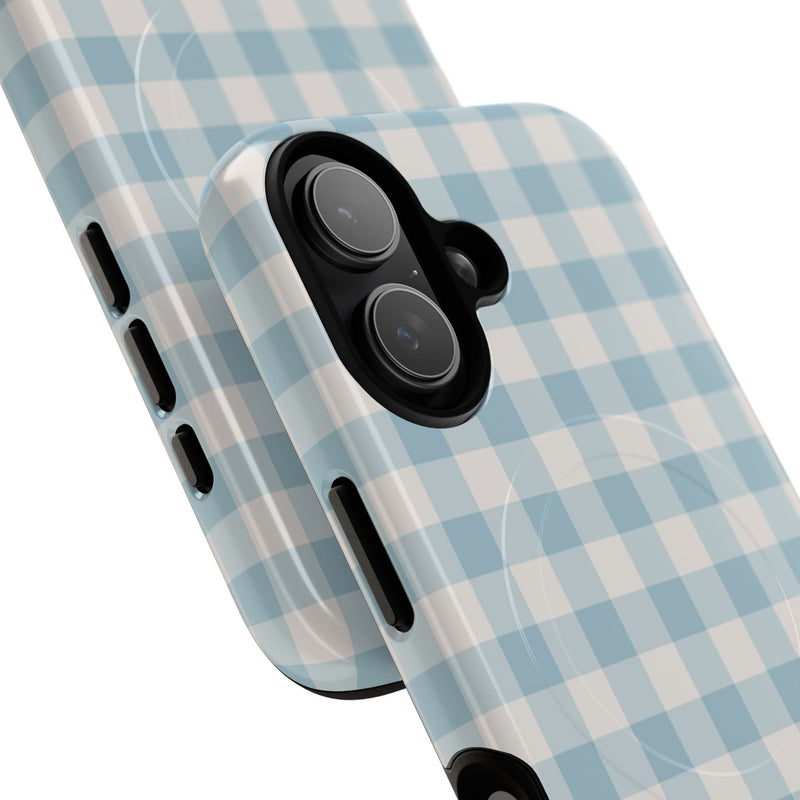Cornflower & White Gingham Magnetic Phone Case by etchd, view 87