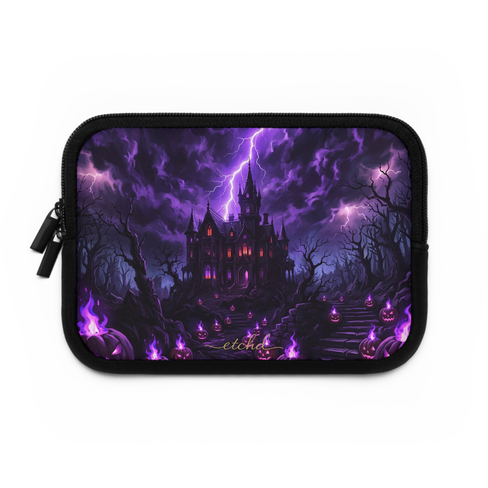 Violet Haunt Laptop Sleeve by etchd, view 2