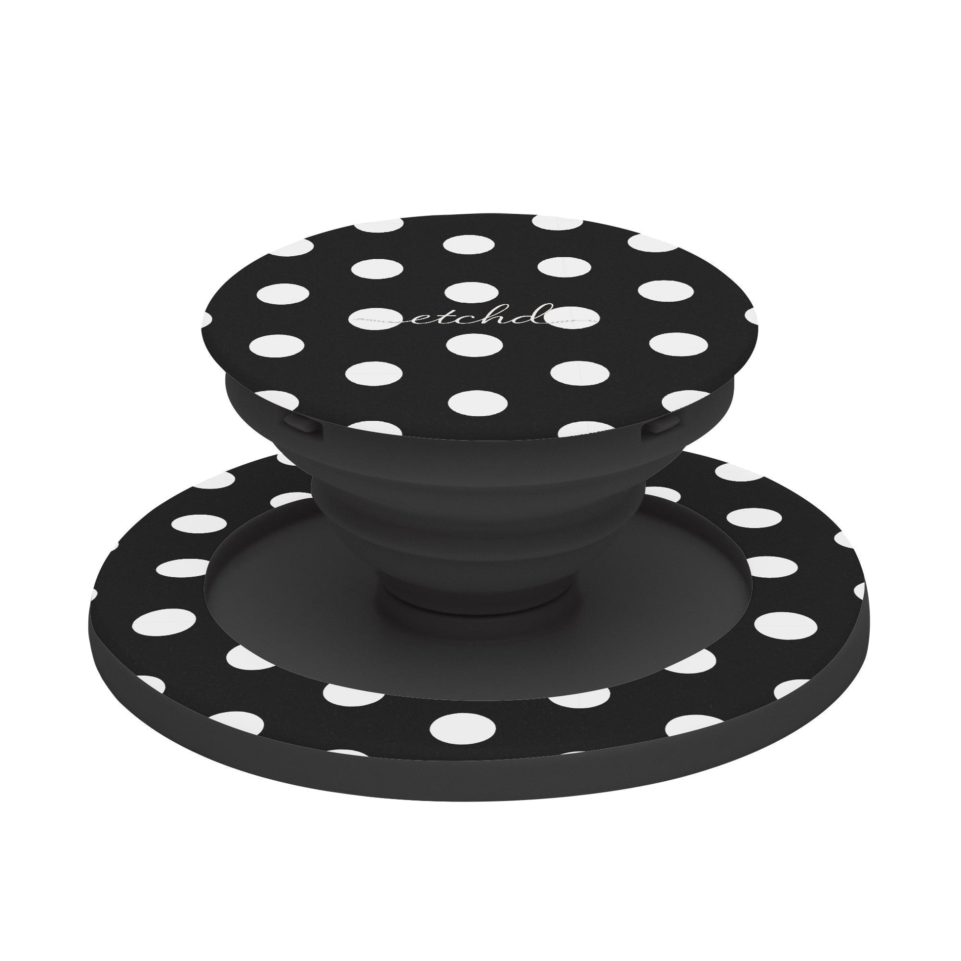 White & Black Polka Dot Phone Grip And Stand by etchd, view 6