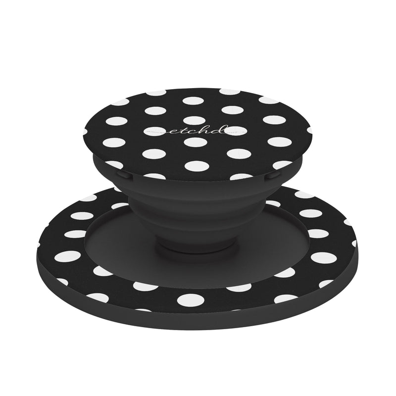 White & Black Polka Dot Phone Grip And Stand-zoom-
