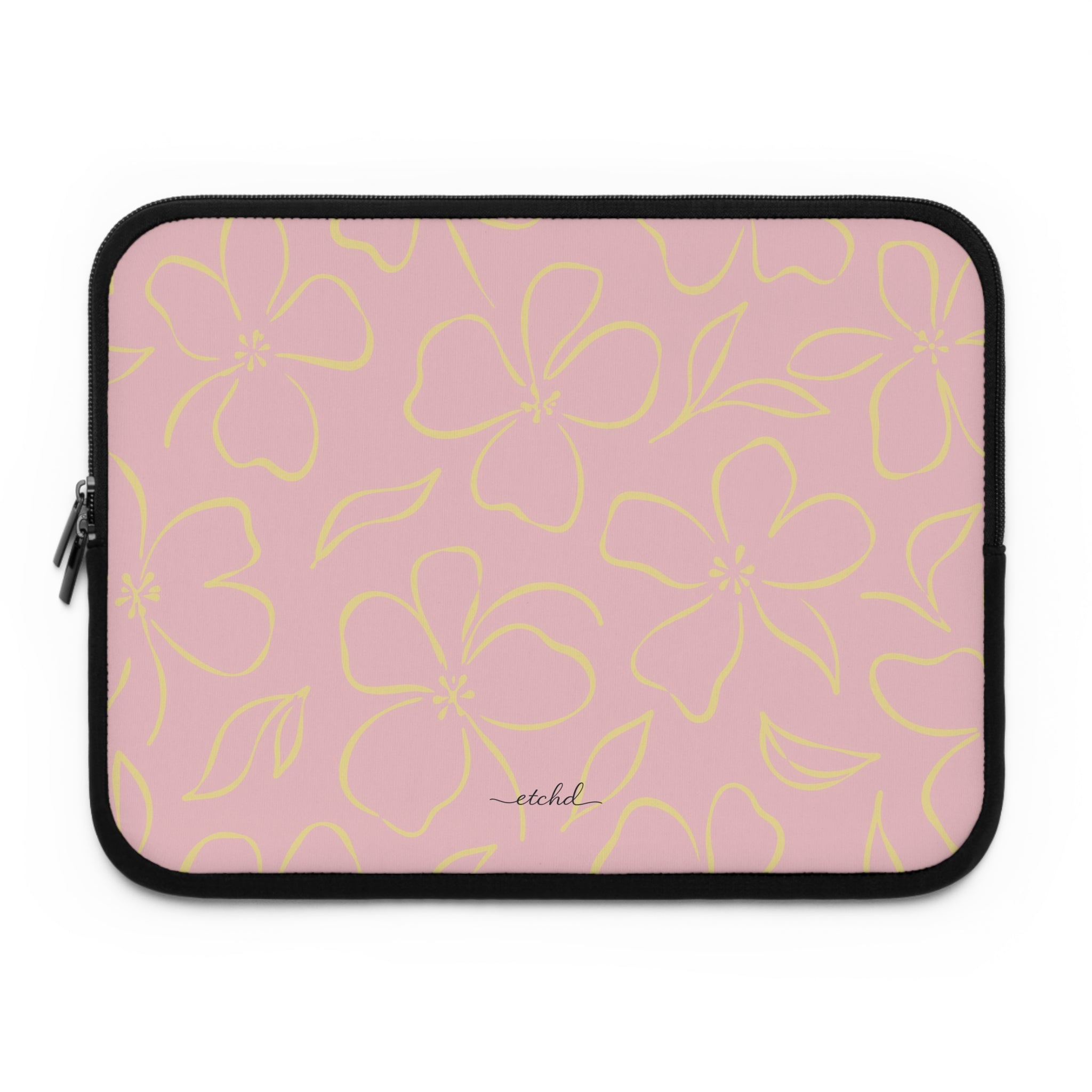 Pink & Butter Floral Laptop Sleeve by etchd