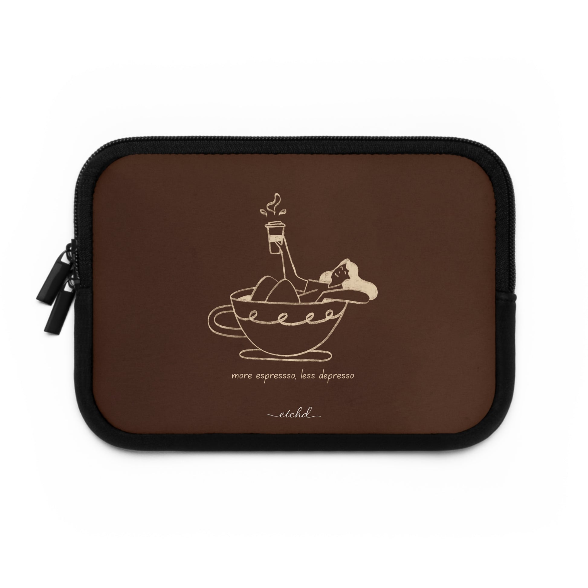 Ladies Espresso Laptop Sleeve by etchd, view 2