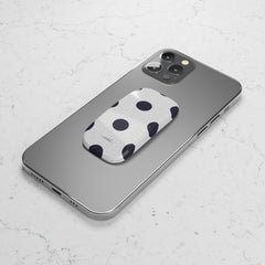 Navy And White Polka Dot Click-On Phone Grip by etchd, view 5