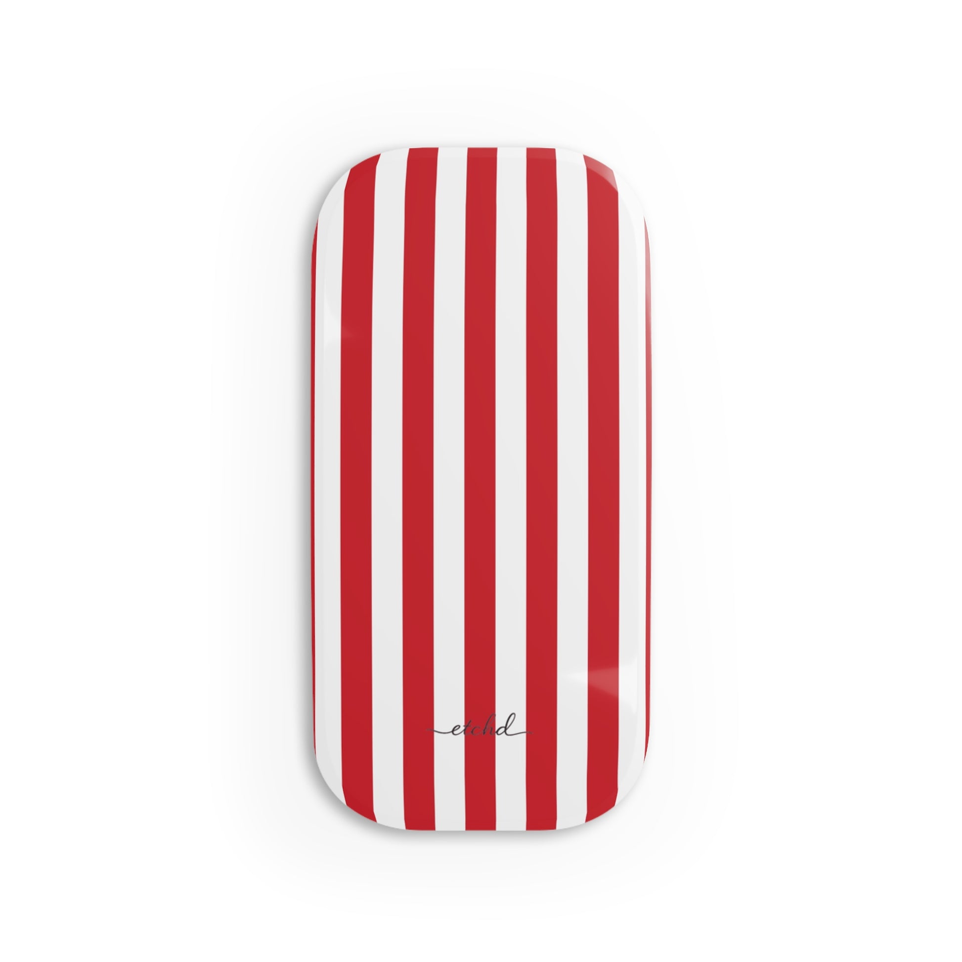 Classic Red & White Striped Agarre clipsable para móvil de etchd